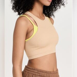 FP MOVEMENT || Free Throw Double Layer Tank in Latte/Lemon Verbana - SZ M/L